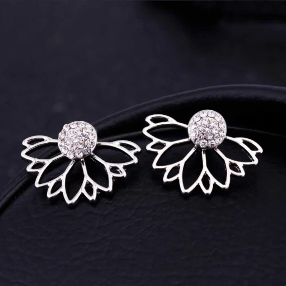 Unique “Sunflower Summers” Diamond Flower Earrings - Picture 6 of 7